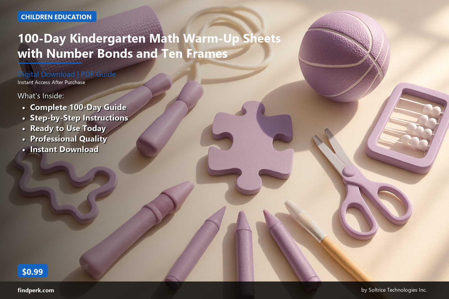 100-Day Kindergarten Math Warm-Up Sheets with Number Bonds and Ten Frames