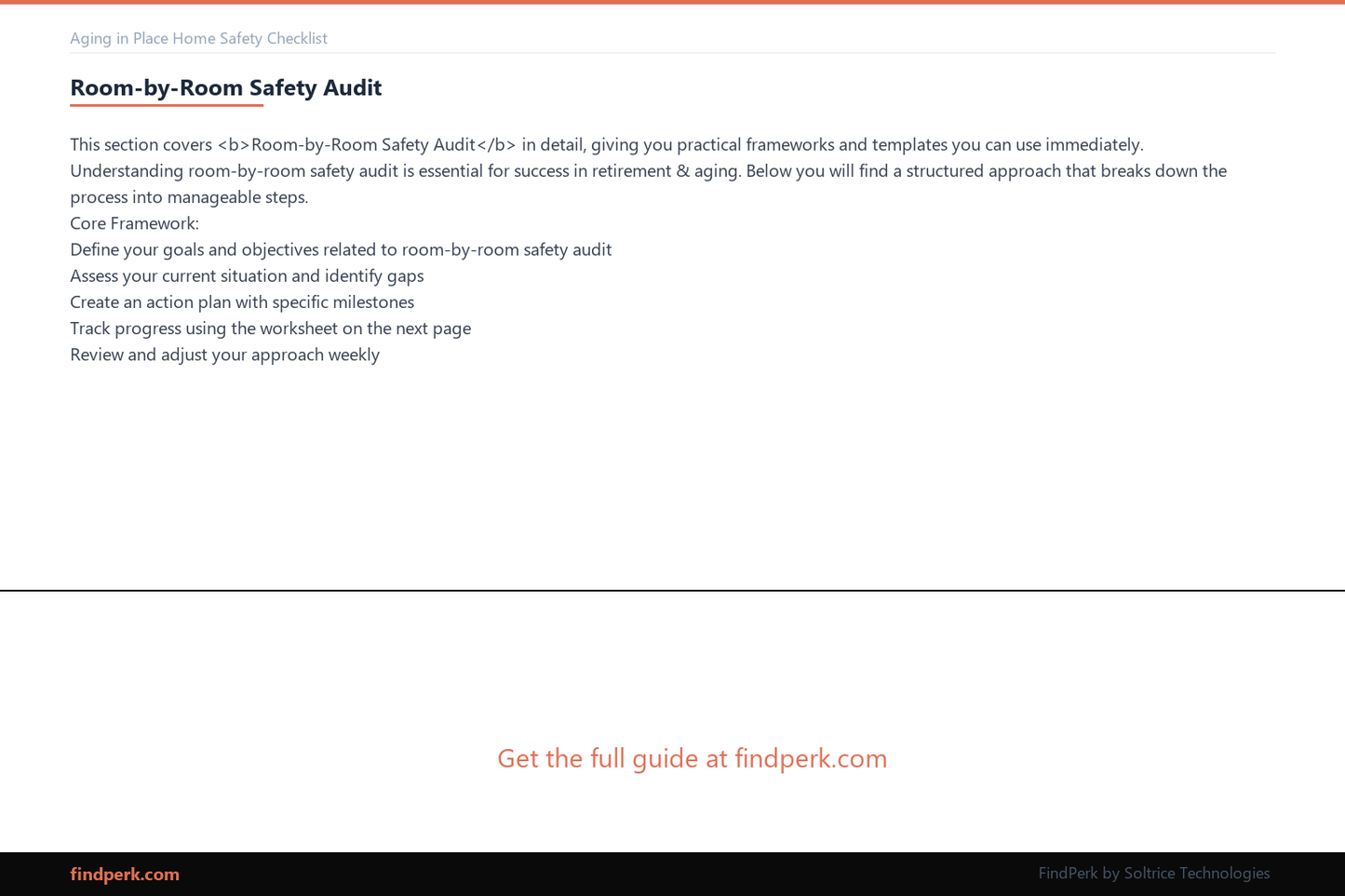 Aging in Place Home Safety Checklist
