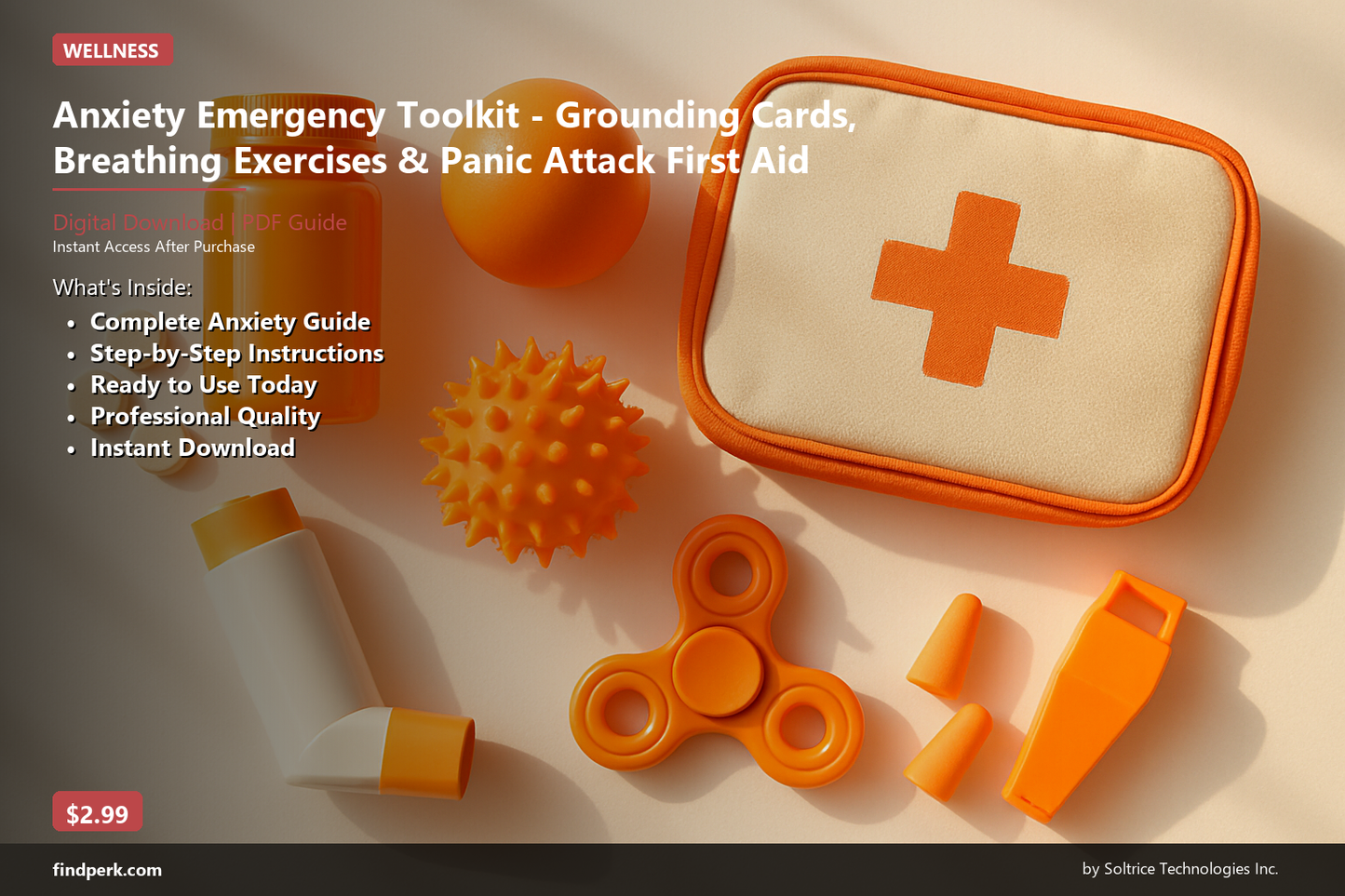 Anxiety Emergency Toolkit - Grounding Cards, Breathing Exercises & Panic Attack First Aid
