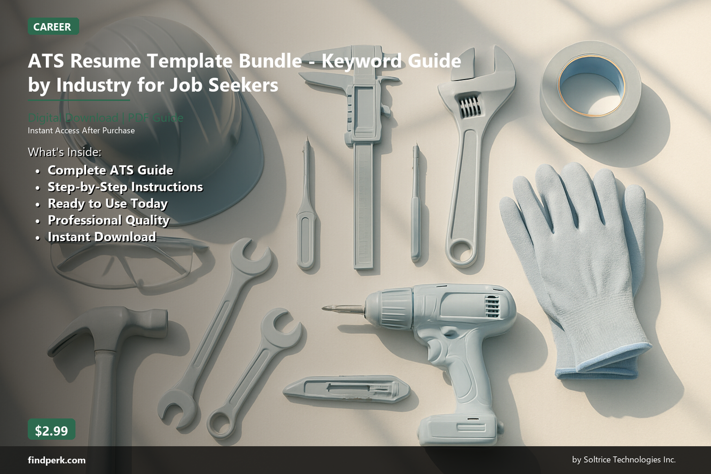 ATS Resume Template Bundle - Keyword Guide by Industry for Job Seekers