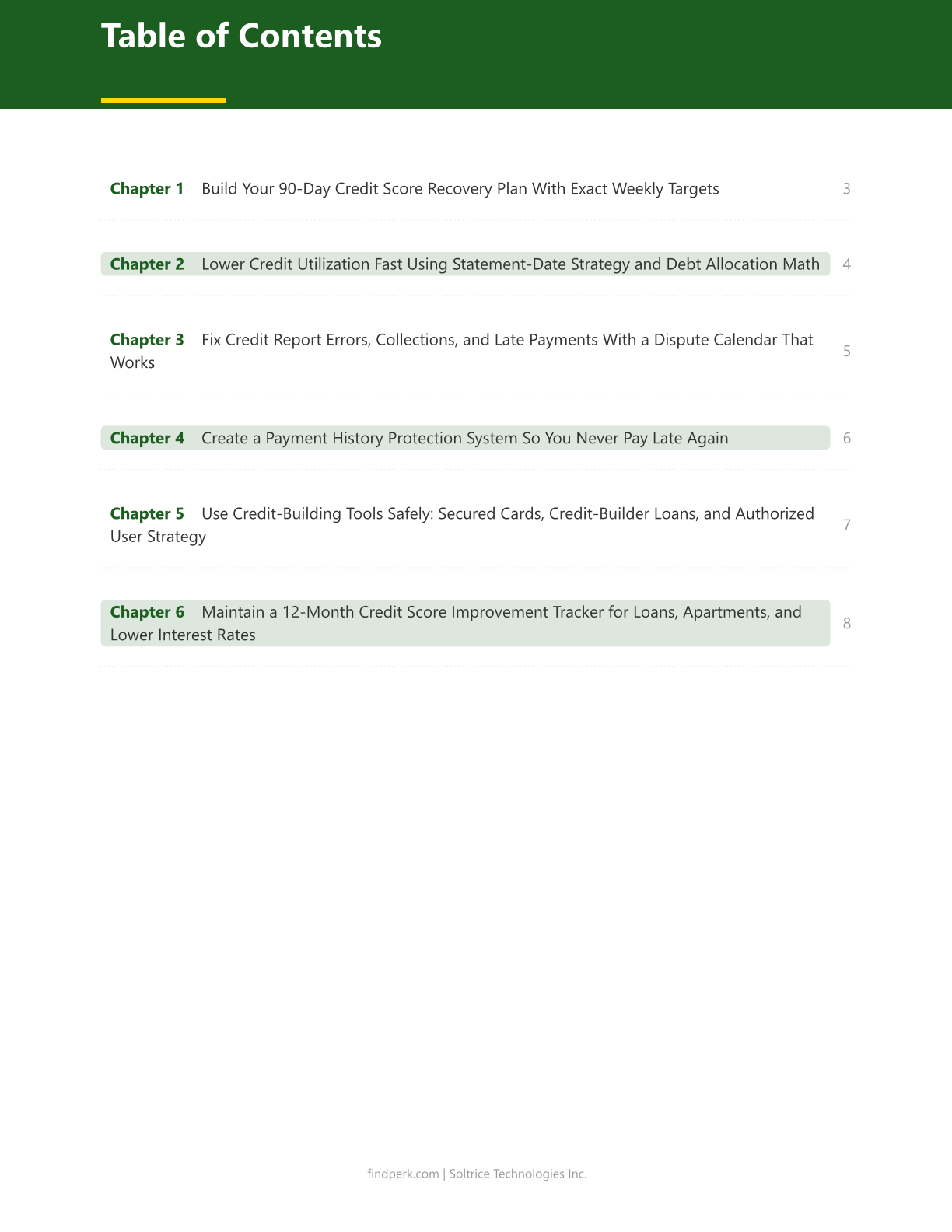 Credit Score Improvement Guide — Financial Planner Printable
