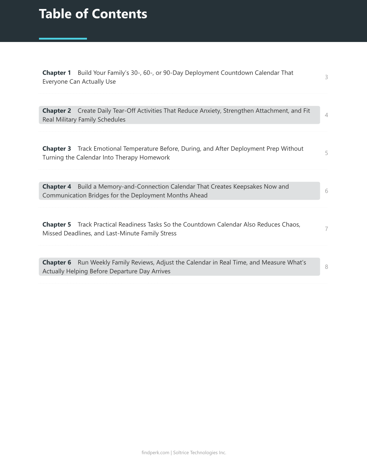 Deployment Countdown Calendar for Military Families - Tear-Off Activity Calendar