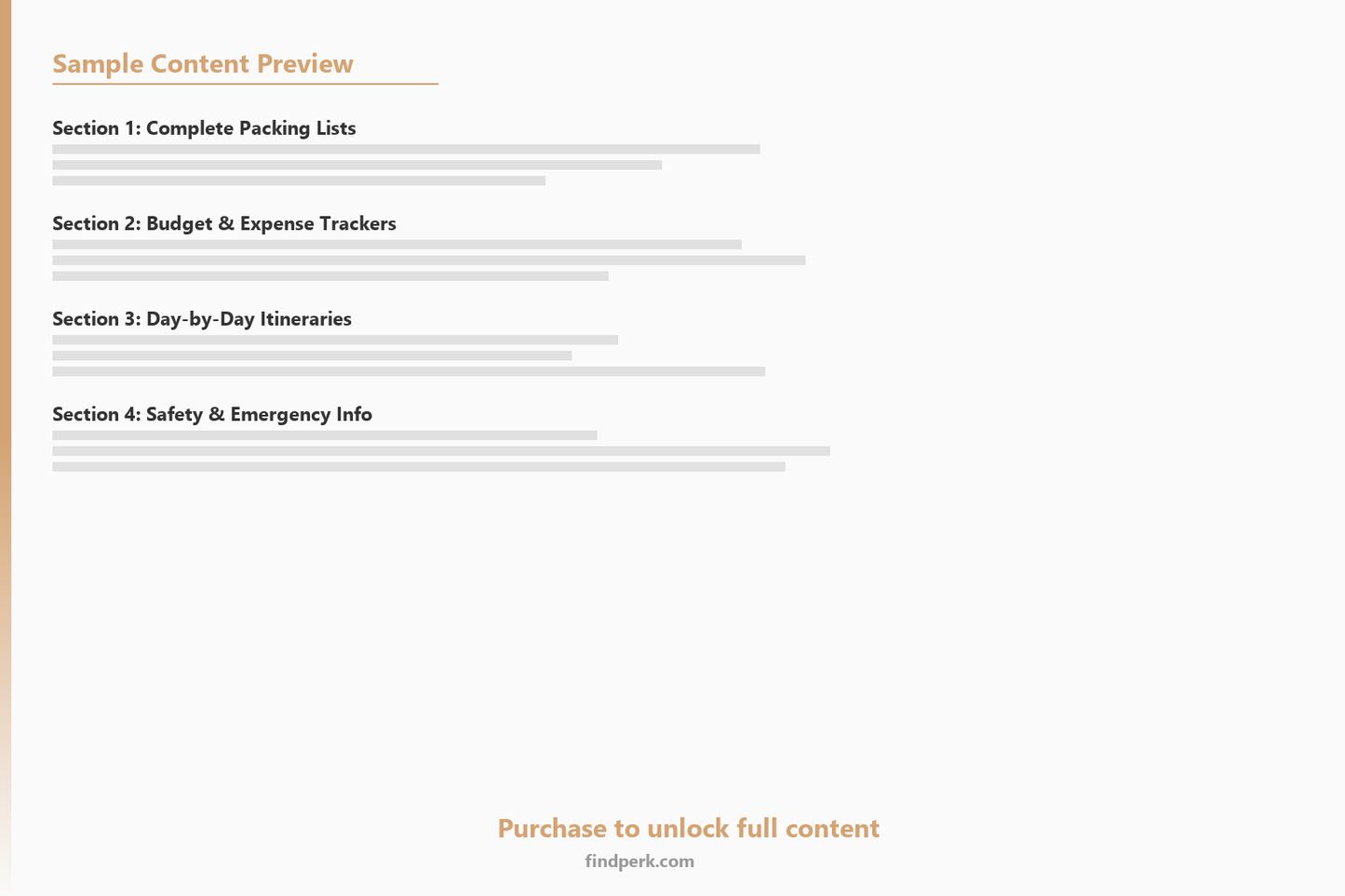 Destination Wedding Planning Checklist Travel Guide - Content Preview