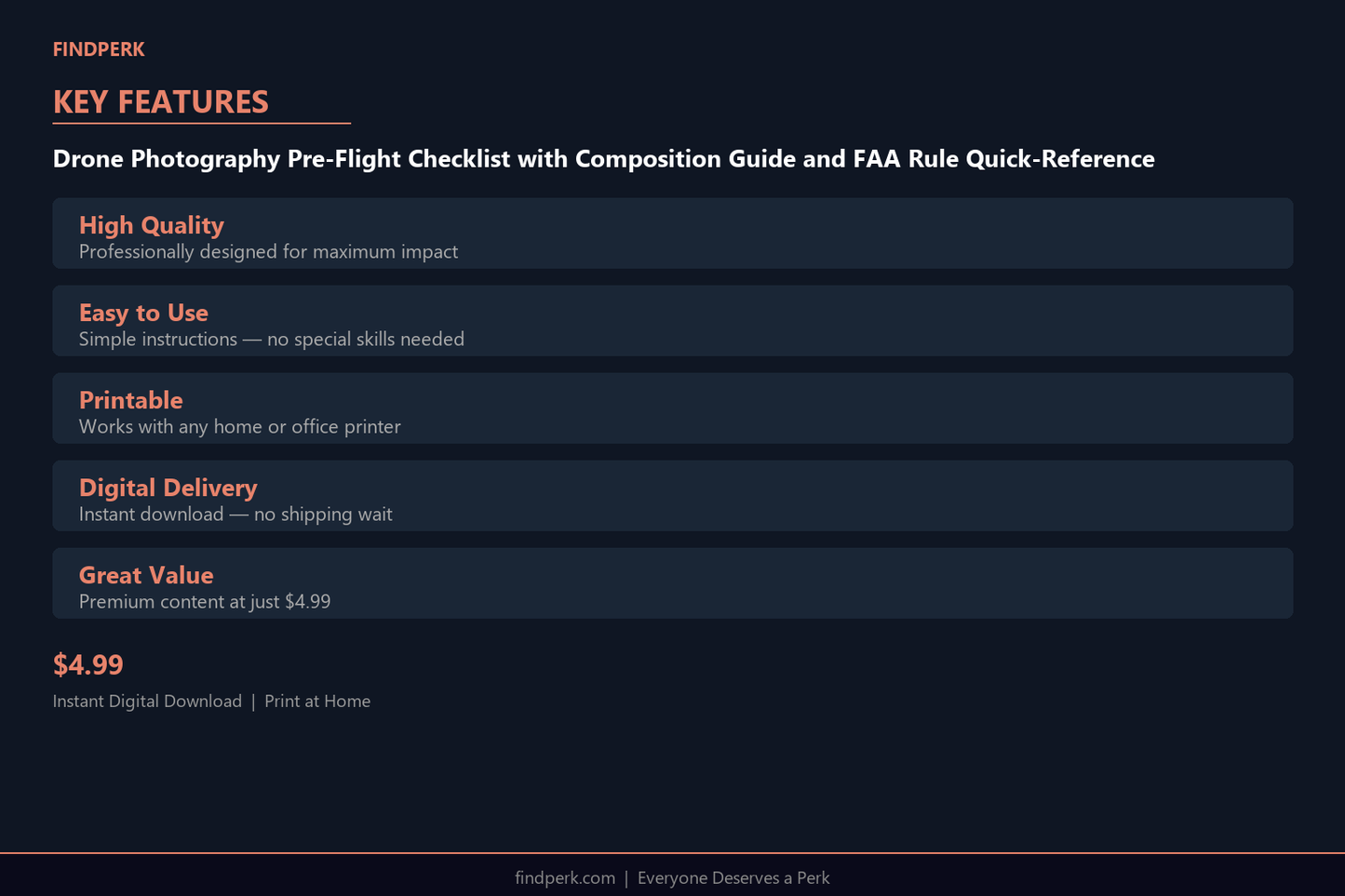 Drone Photography Pre-Flight Checklist with Composition Guide and FAA Rule Quick-Reference
