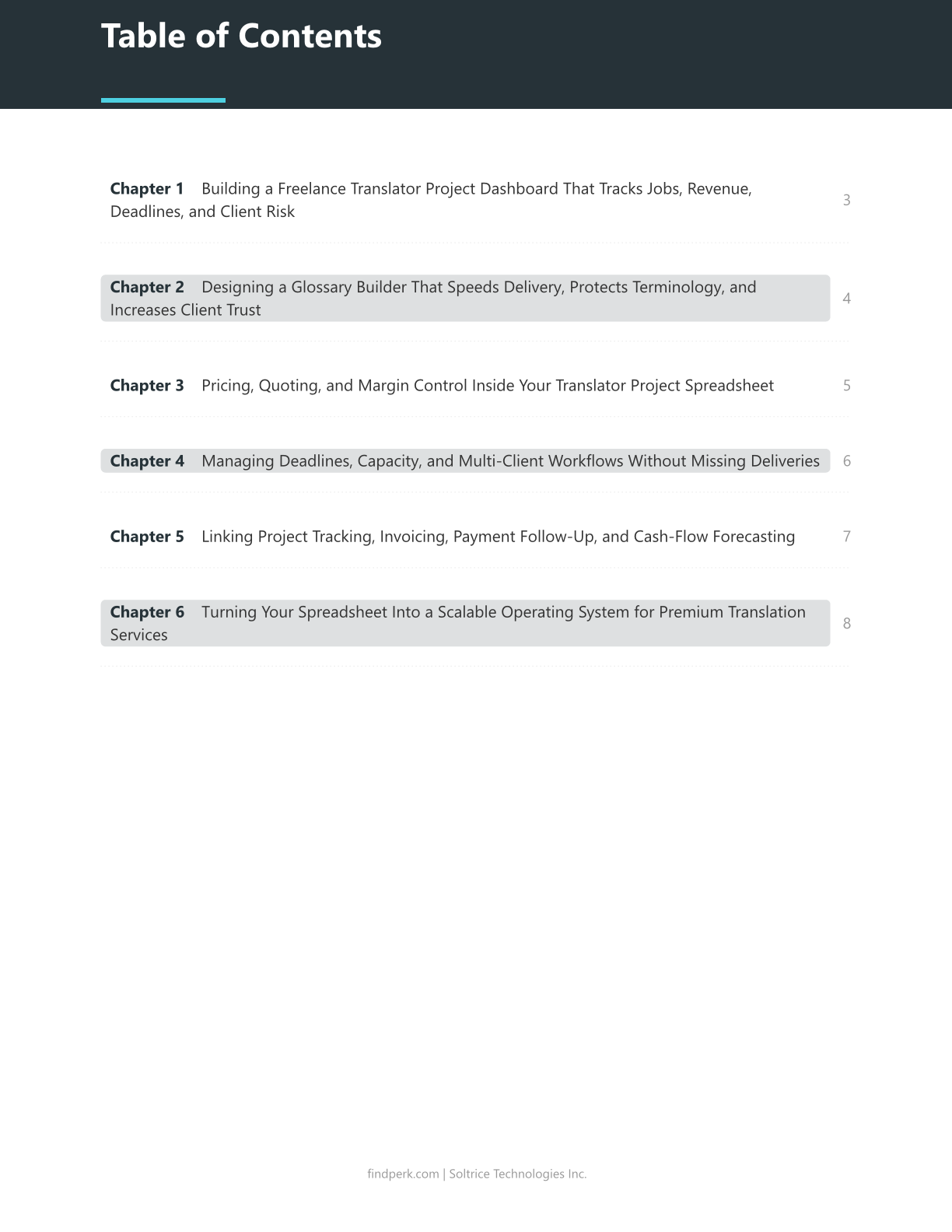 Freelance Translator Project Management Spreadsheet with Glossary Builder