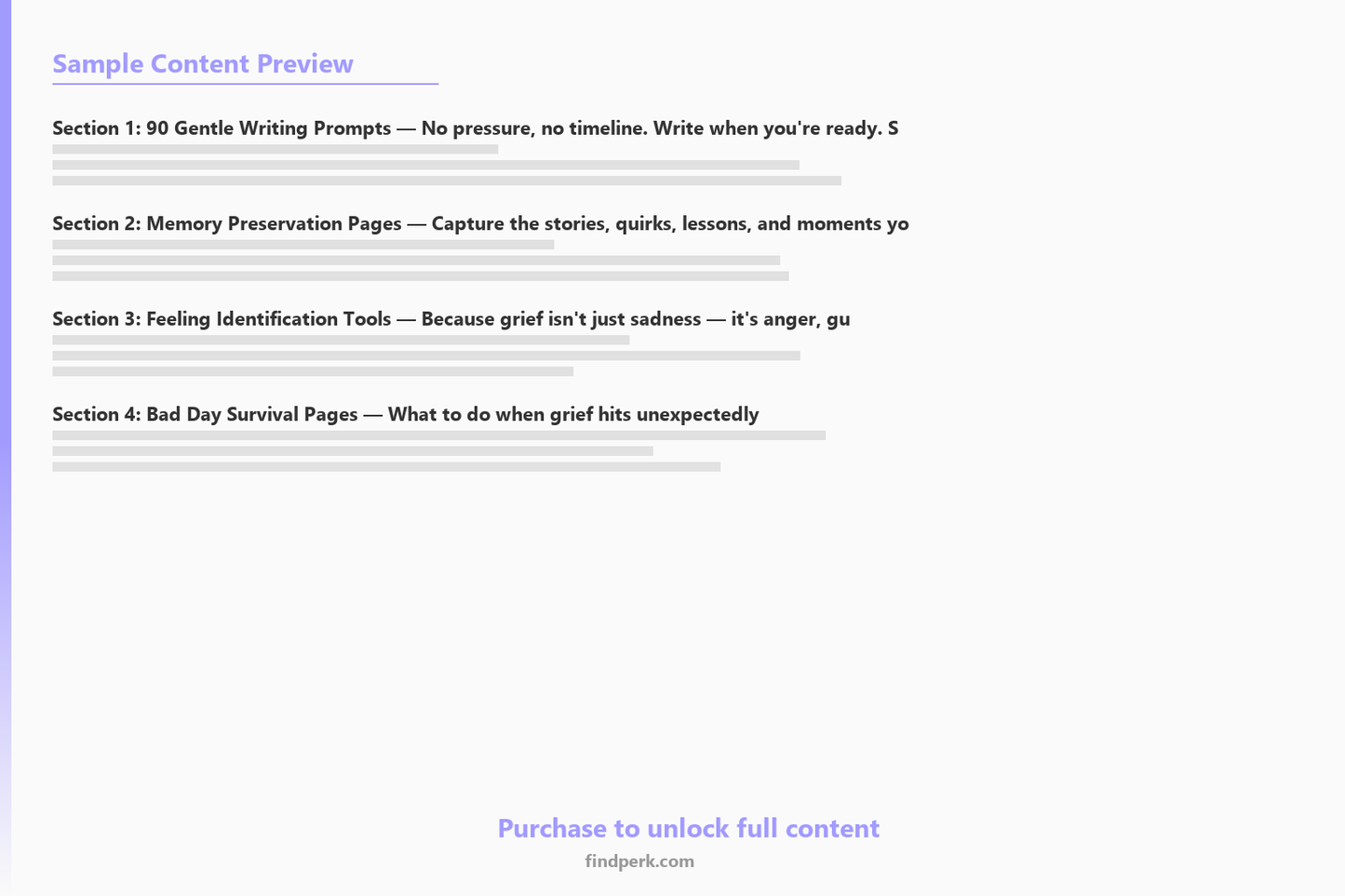 Grief Processing Journal - Guided Prompts, Memory Preservation & Healing Workbook - Content Preview