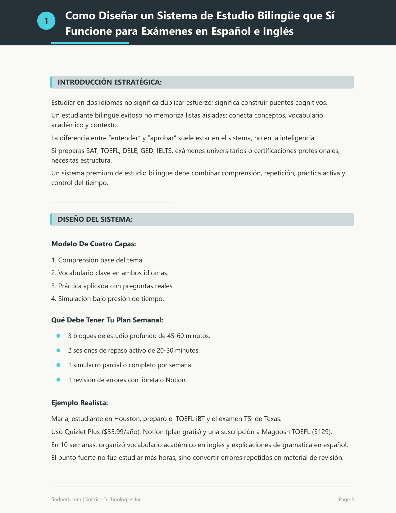 Guia de Estudio y Preparacion para Examenes (Student Study Guide & Exam Prep)