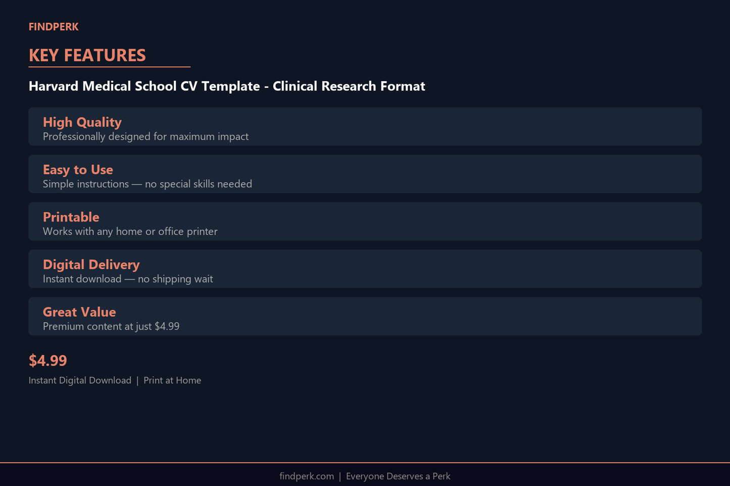Harvard Medical School CV Template - Clinical Research Format