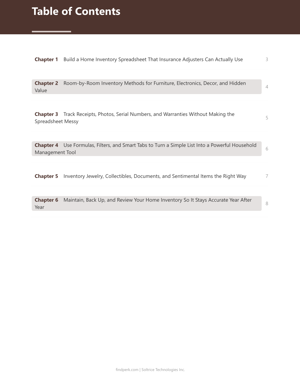 Home Inventory Spreadsheet — Home Organization Printable