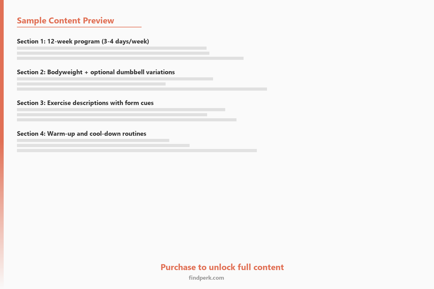 Home Gym Workout Planner - 12-Week Program with Exercise Illustrations (No Gym Required) - Content Preview