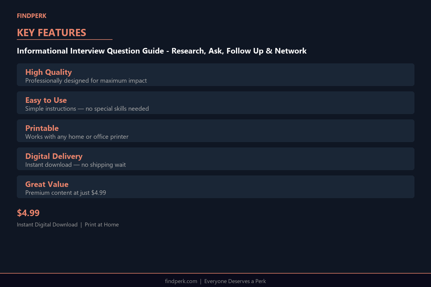 Informational Interview Question Guide - Research, Ask, Follow Up & Network