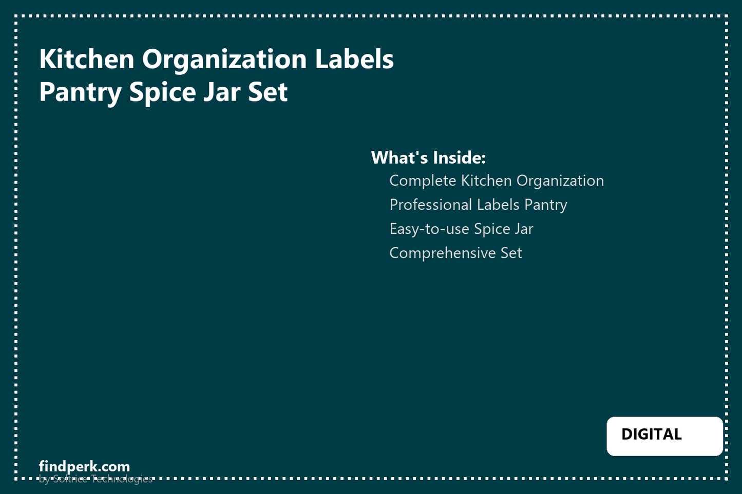 Kitchen Organization Labels Pantry Spice Jar Set