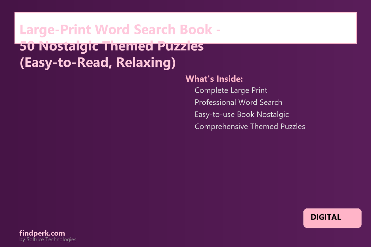 Large-Print Word Search Book - 50 Nostalgic Themed Puzzles (Easy-to-Read, Relaxing)