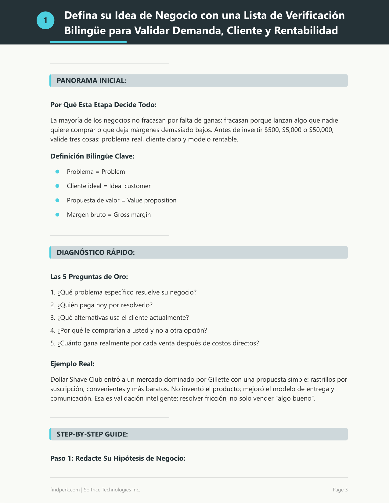 Lista de Verificacion para Iniciar un Negocio (Small Business Startup Checklist)