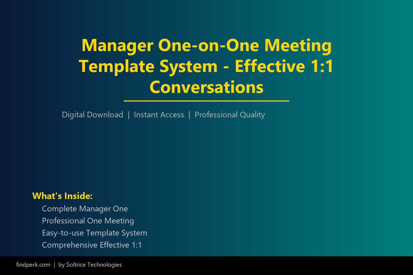 Manager One-on-One Meeting Template System - Effective 1:1 Conversations