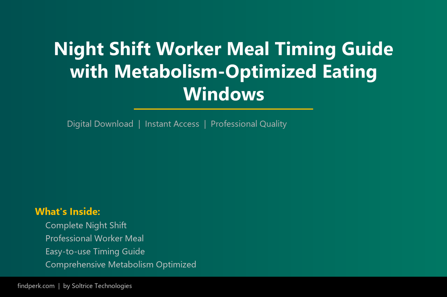 Night Shift Worker Meal Timing Guide with Metabolism-Optimized Eating Windows