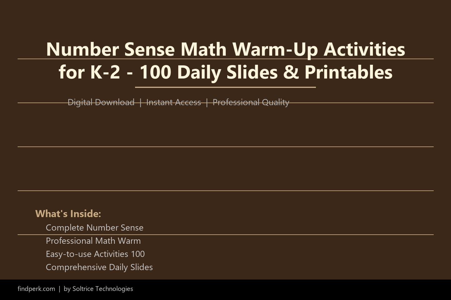 Number Sense Math Warm-Up Activities for K-2 - 100 Daily Slides & Printables