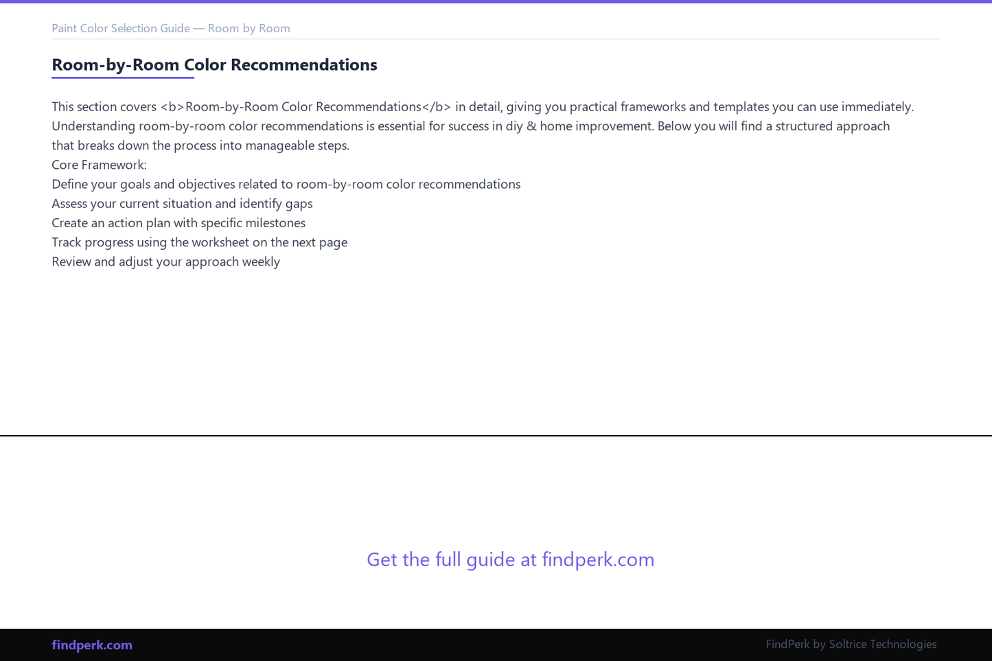 Paint Color Selection Guide — Room by Room