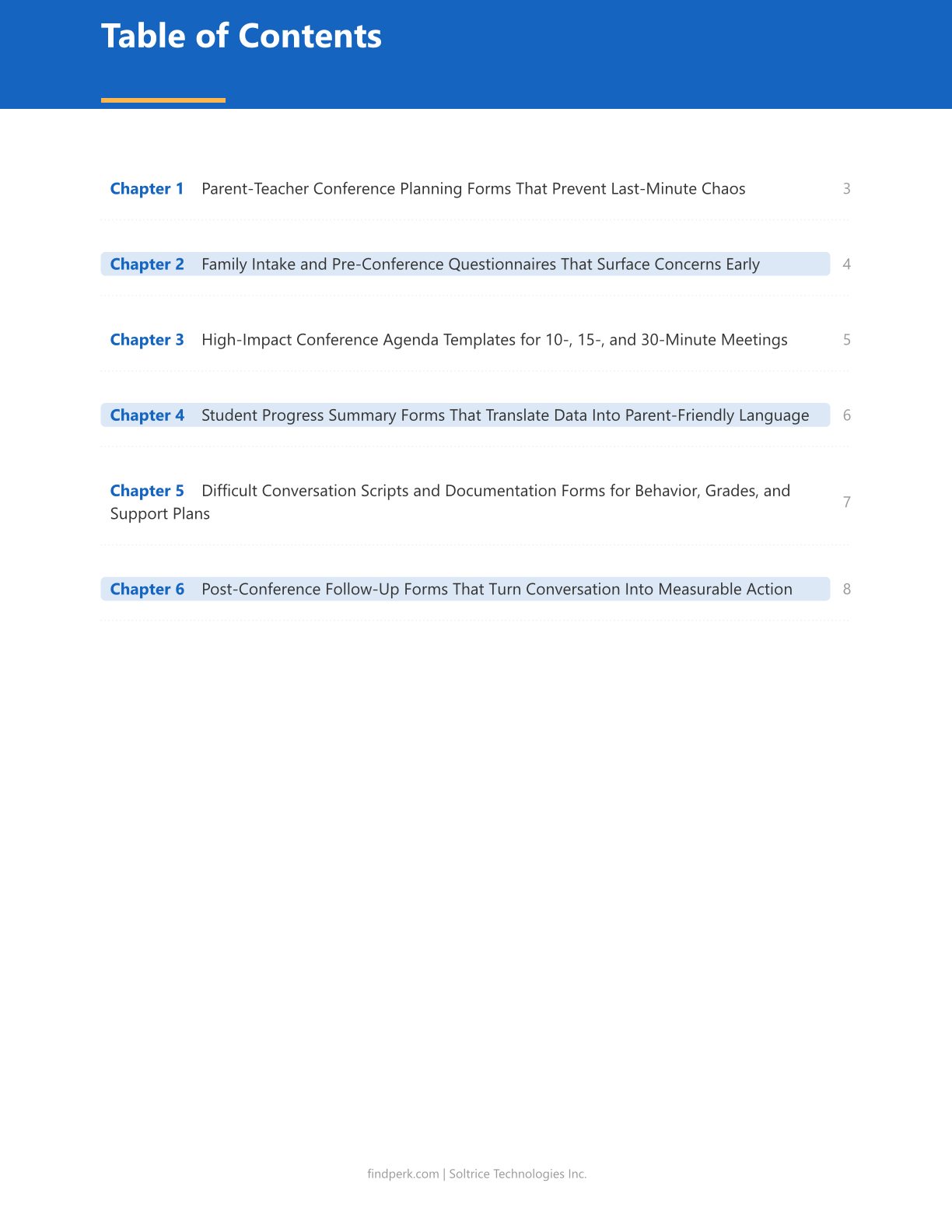Parent-Teacher Conference Forms and Agenda Kit