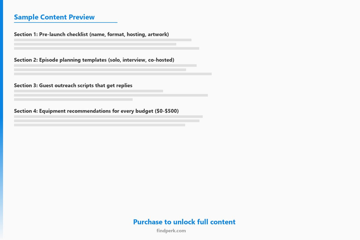 Podcast Launch Planner - Episode Template System & Growth Strategy - Content Preview
