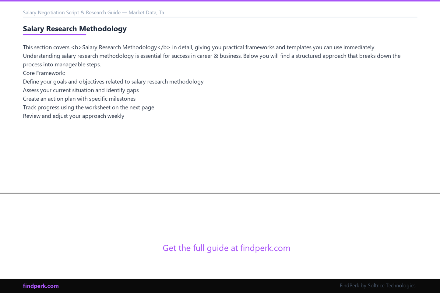 Salary Negotiation Script & Research Guide — Market Data, Talking Points & Counter-Offer Strategy