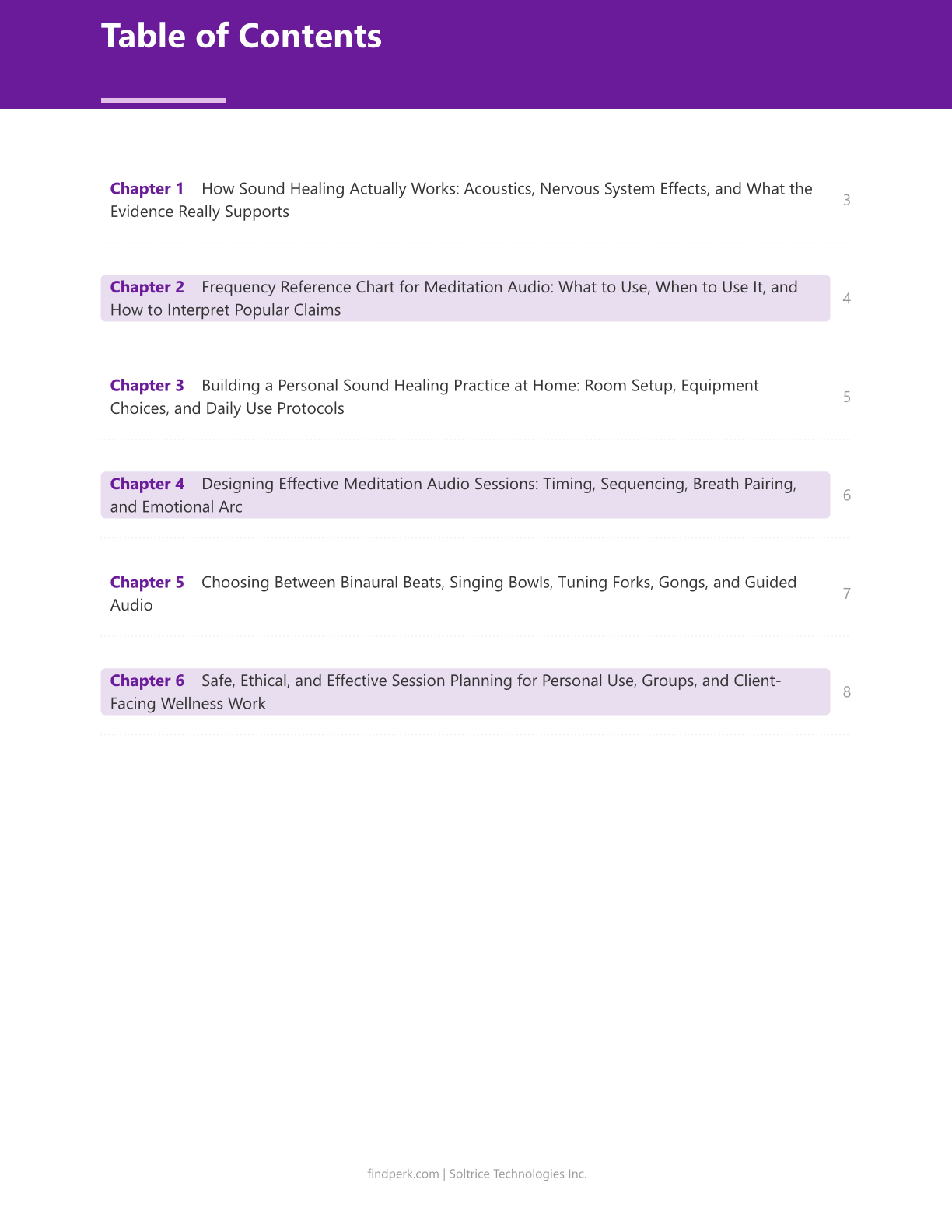 Sound Healing and Meditation Audio Guide with Frequency Reference Chart and Session Planning
