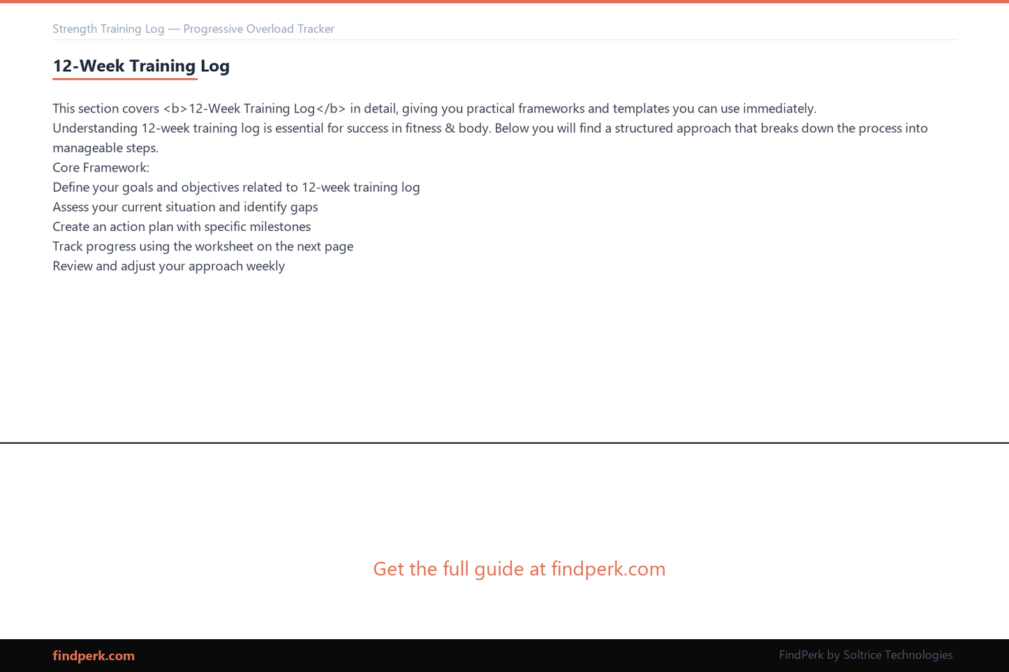 Strength Training Log — Progressive Overload Tracker