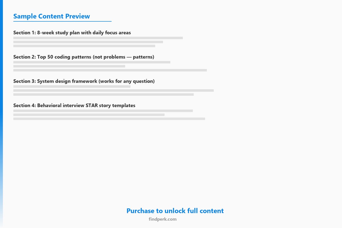 Technical Interview Prep Guide - Software Engineers System Design & Coding - Content Preview