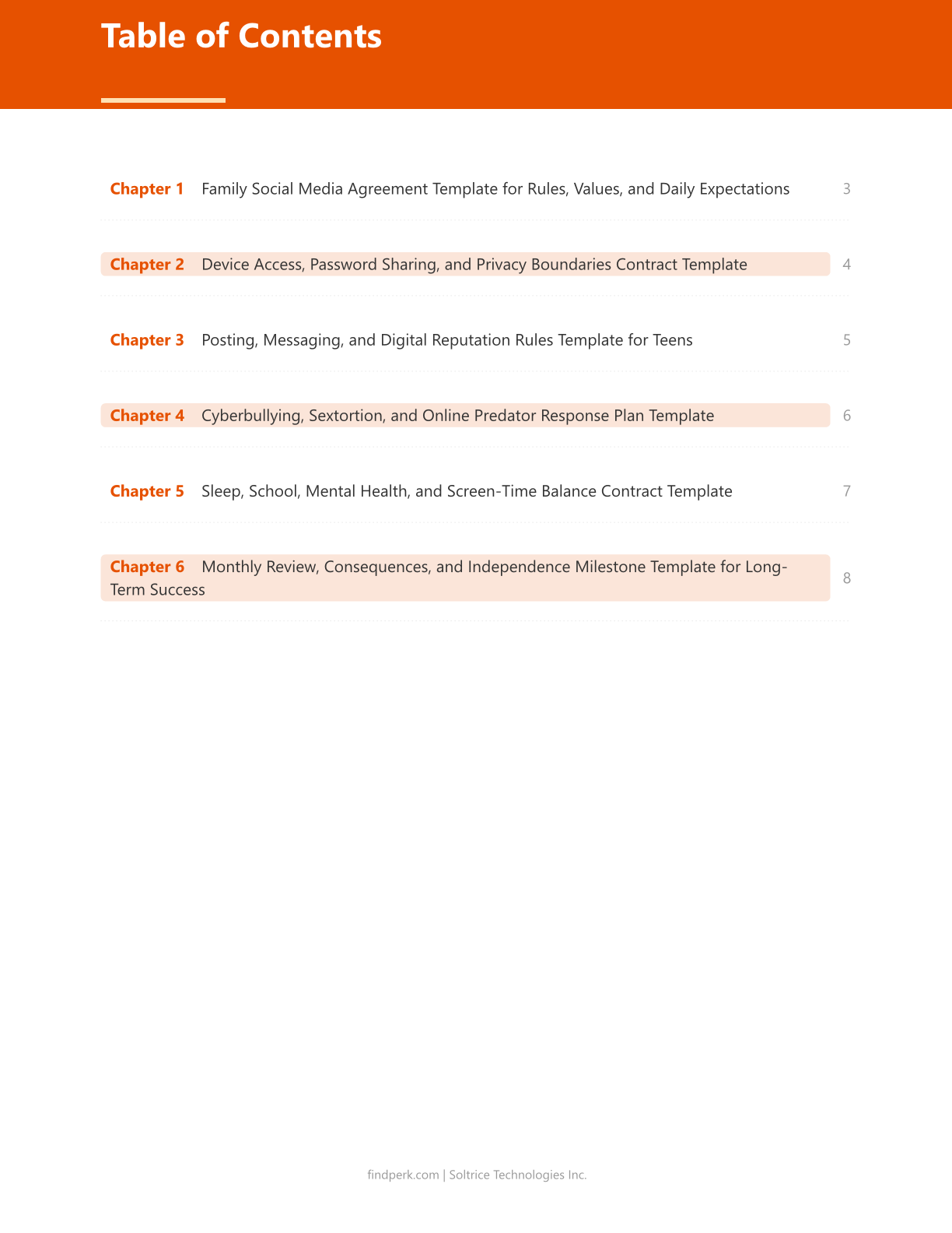 Teen Social Media Safety Contract Template with Discussion Prompts for Parents