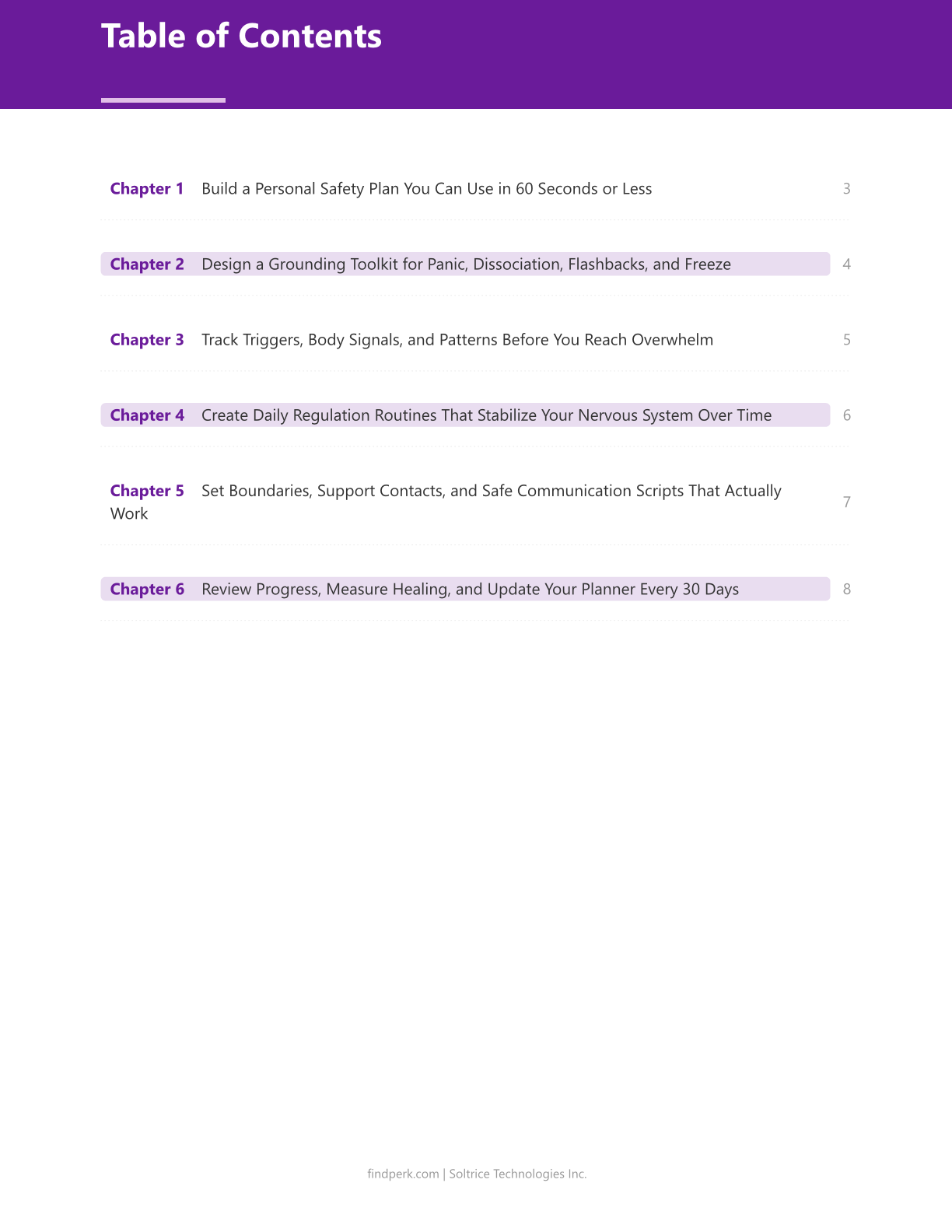 Trauma-Informed Self-Care Planner - Safety Plan & Grounding Toolkit