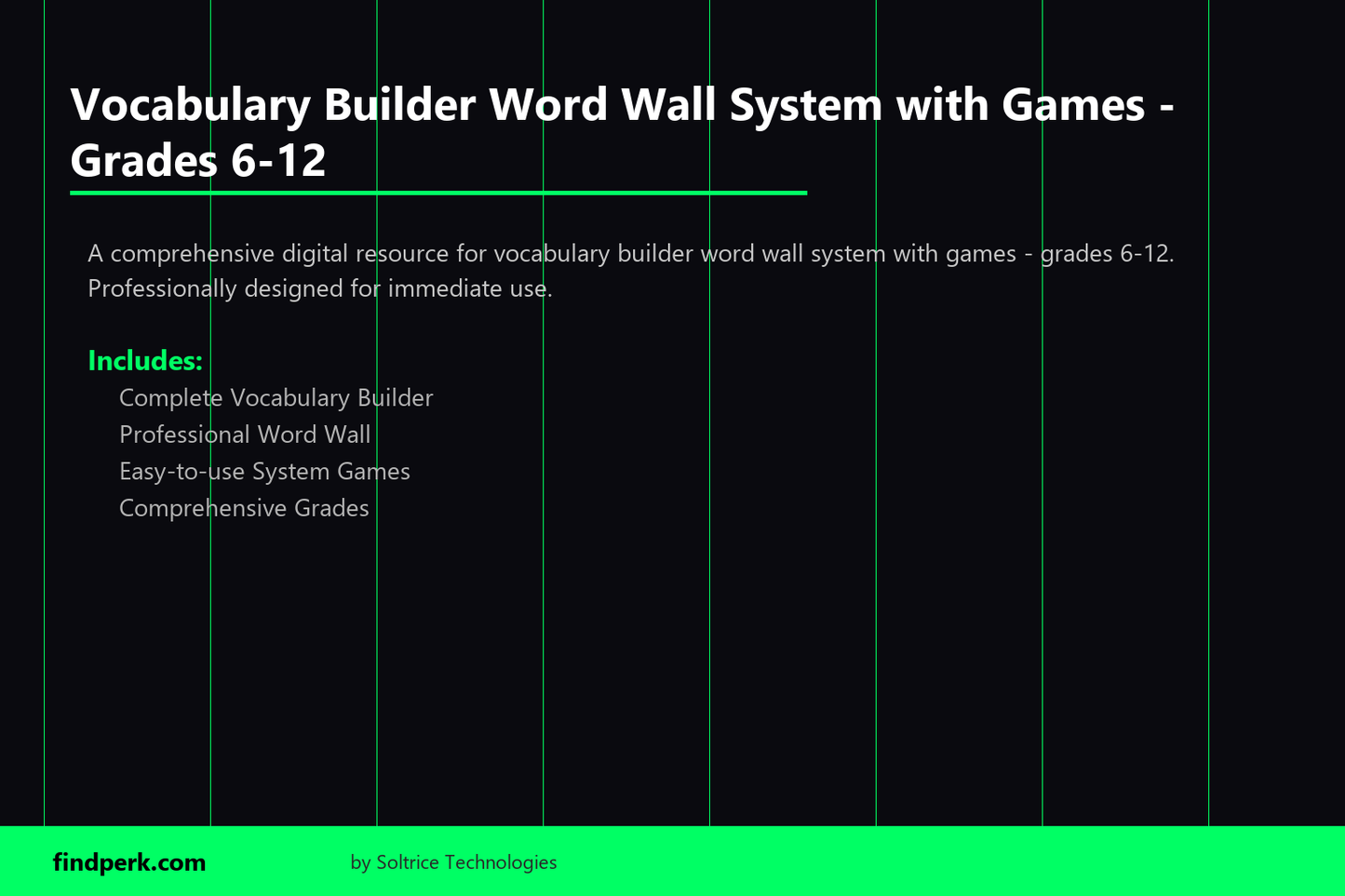 Vocabulary Builder Word Wall System with Games - Grades 6-12