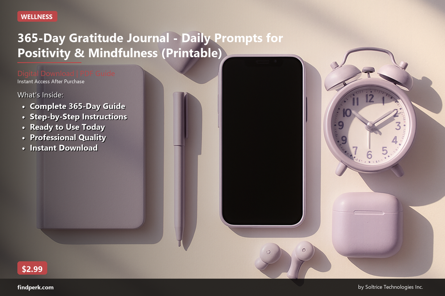 365-Day Gratitude Journal - Daily Prompts for Positivity & Mindfulness (Printable)