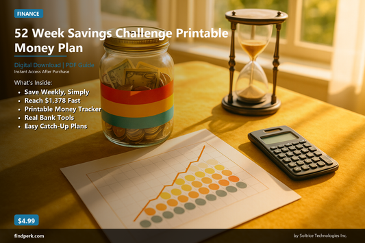 52 Week Savings Challenge Printable Money Plan