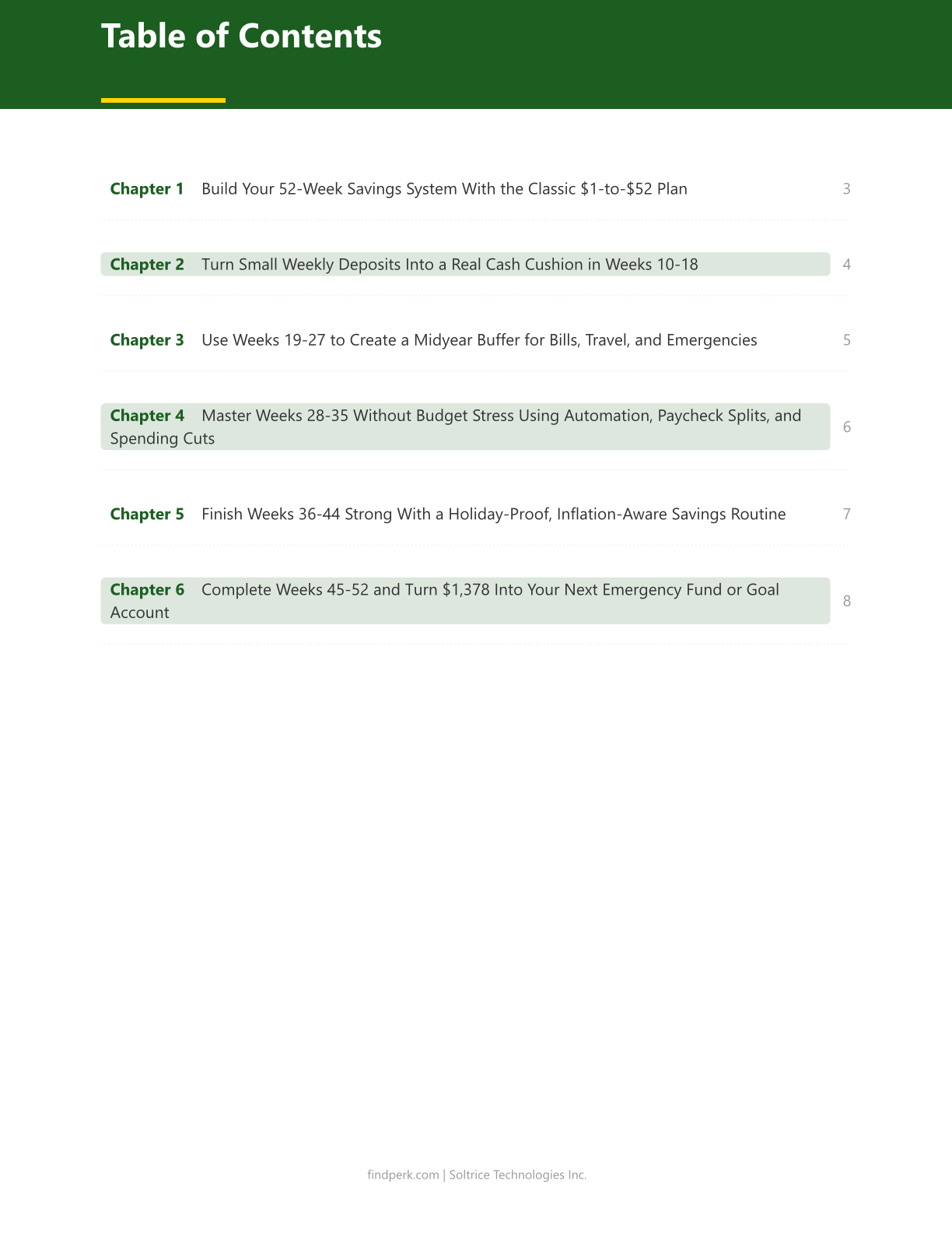 52 Week Savings Challenge Printable Money Plan