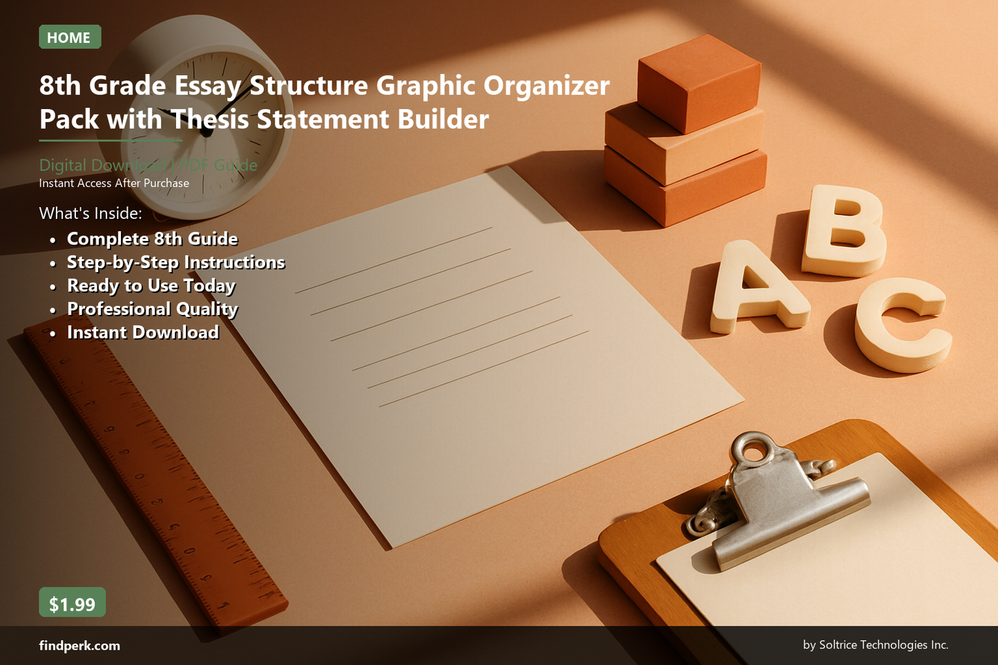 8th Grade Essay Structure Graphic Organizer Pack with Thesis Statement Builder