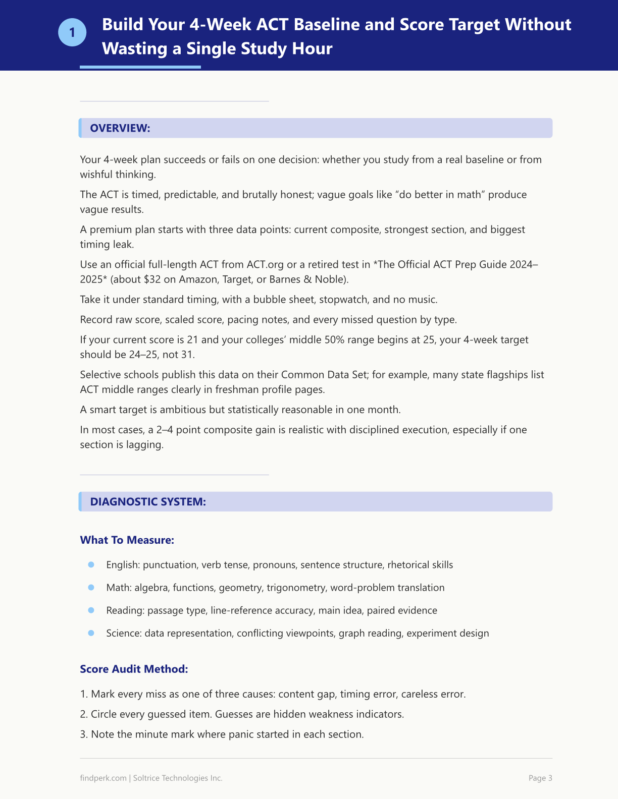 ACT Study Plan - 4-Week Score Improvement Guide