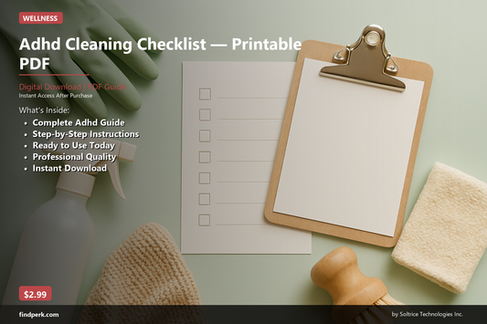 Adhd Cleaning Checklist — Printable PDF