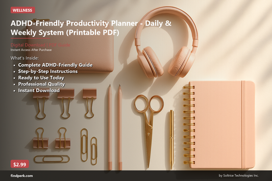 ADHD-Friendly Productivity Planner - Daily & Weekly System (Printable PDF)