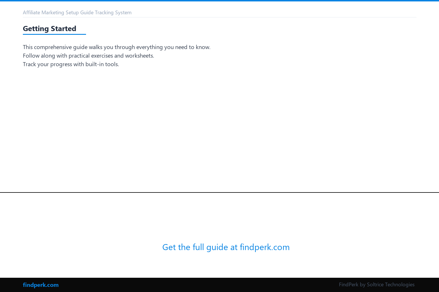 Affiliate Marketing Setup Guide Tracking System - Content Preview