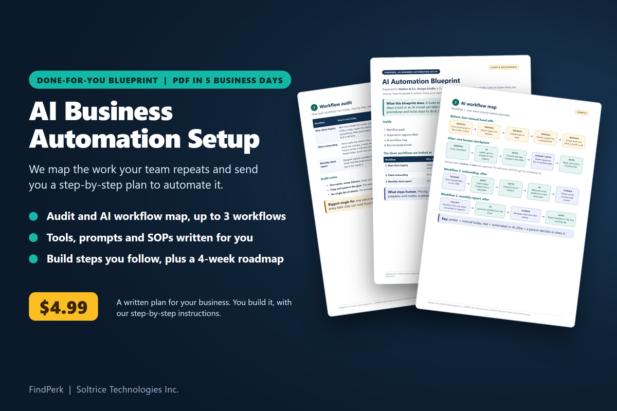 AI Business Automation Setup: a done-for-you automation blueprint, $4.99