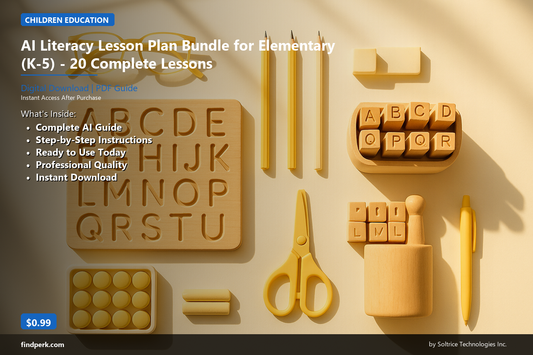 AI Literacy Lesson Plan Bundle for Elementary (K-5) - 20 Complete Lessons