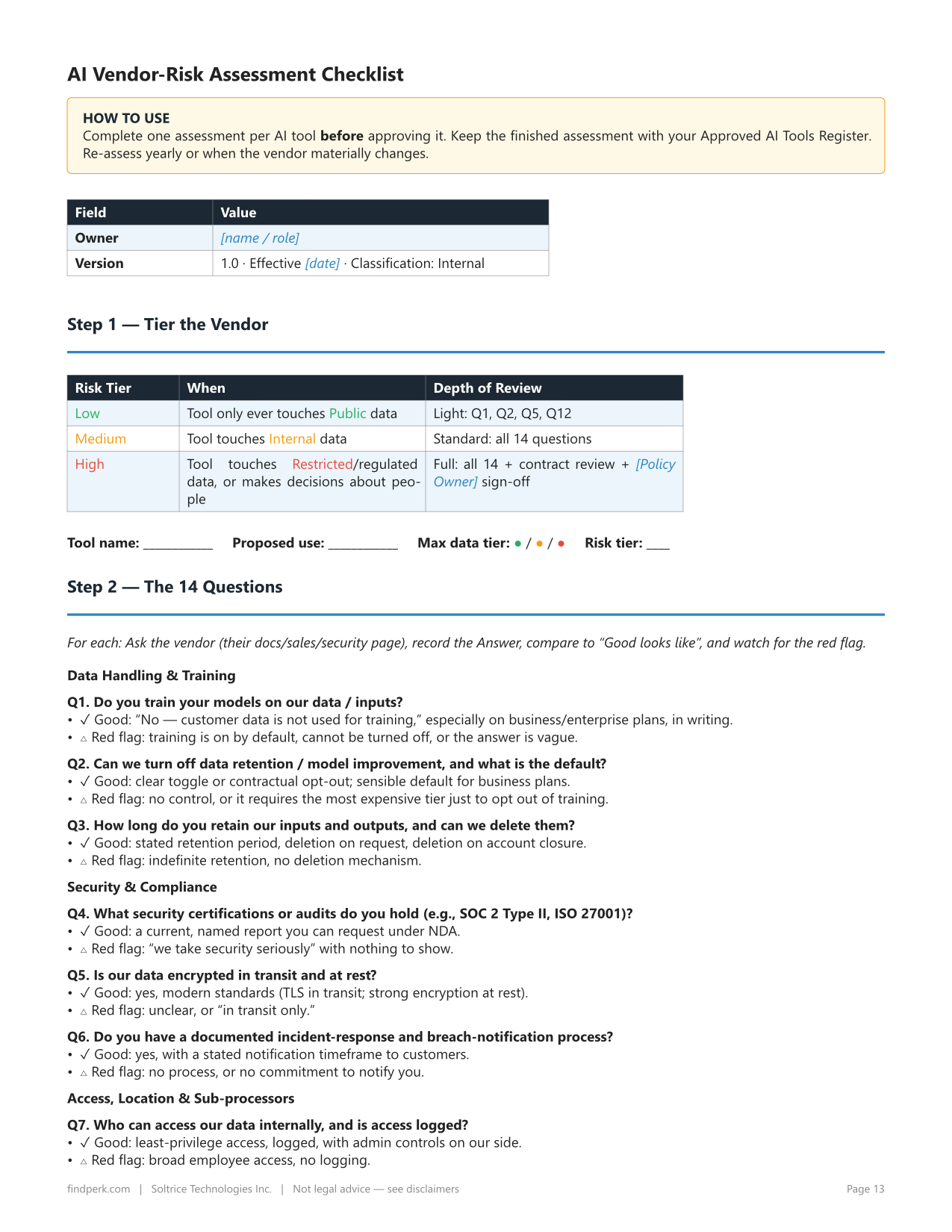 AI Policy & Governance Starter Kit - Editable AI Policy for Small Business