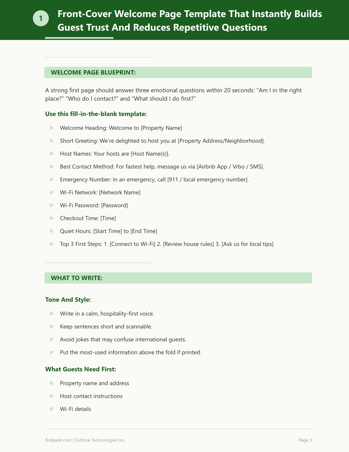 Airbnb Host Welcome Book Template - Guest Guide, House Rules & Local Recommendations