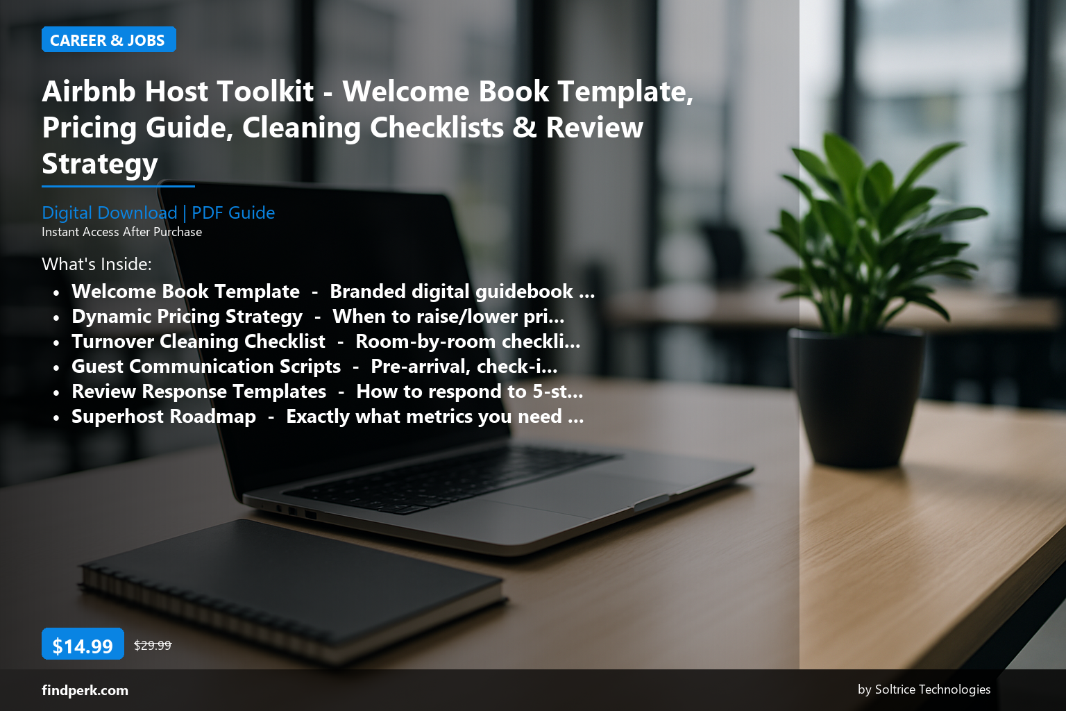 Airbnb Host Toolkit - Welcome Book Template, Pricing Guide, Cleaning Checklists & Review Strategy - Cover