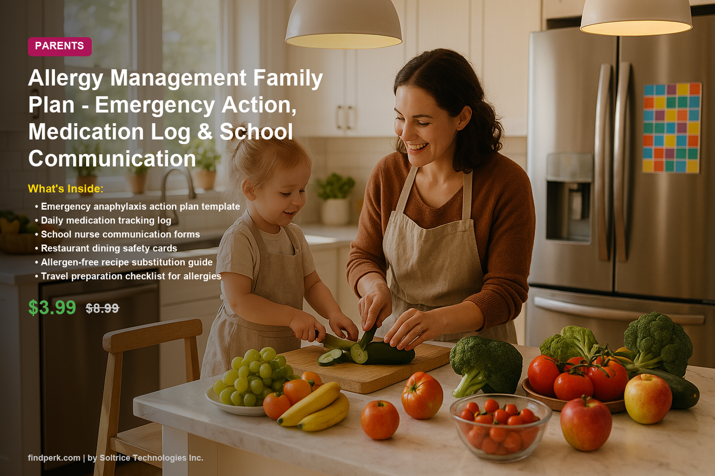 Allergy Management Family Plan — Emergency Action, Medication Log & School Communication