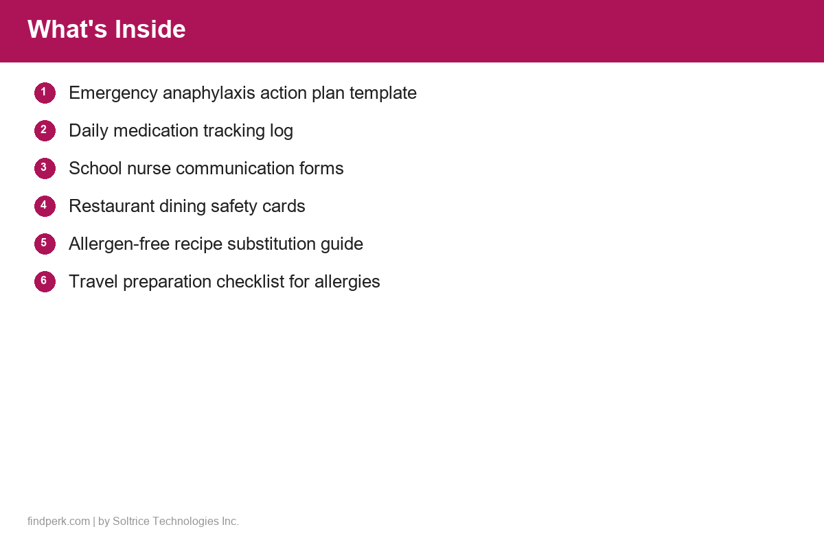 Allergy Management Family Plan — Emergency Action, Medication Log & School Communication