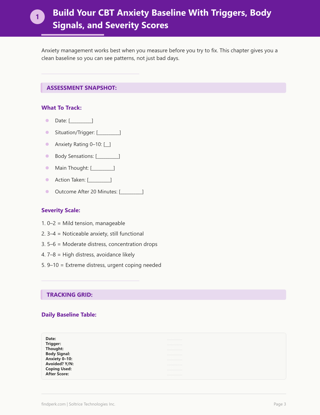 Anxiety Management Workbook - CBT Exercises, Coping Tools & Daily Tracker