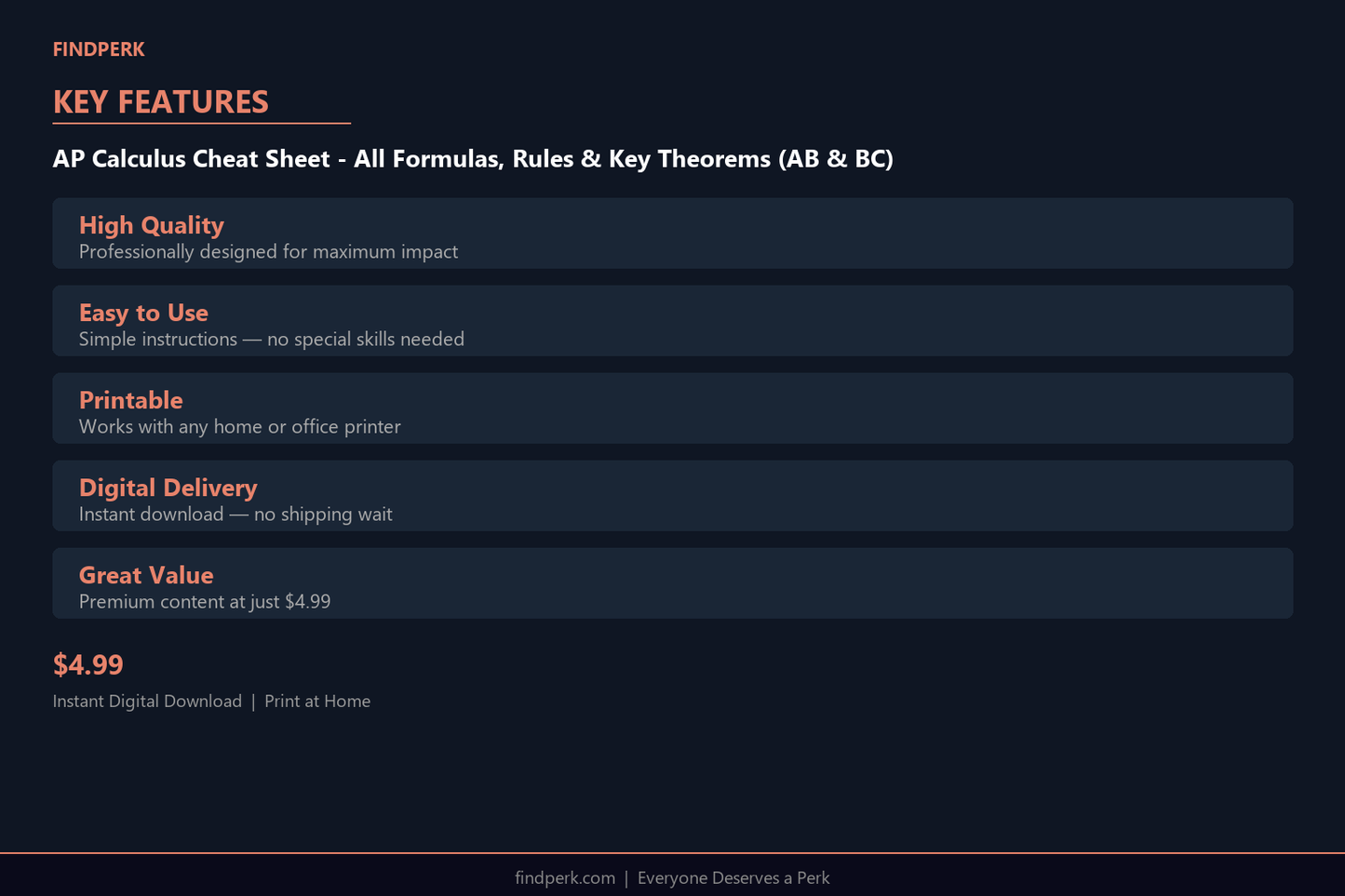 AP Calculus Cheat Sheet - All Formulas, Rules & Key Theorems (AB & BC)