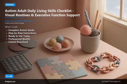 Autism Adult Daily Living Skills Checklist - Visual Routines & Executive Function Support
