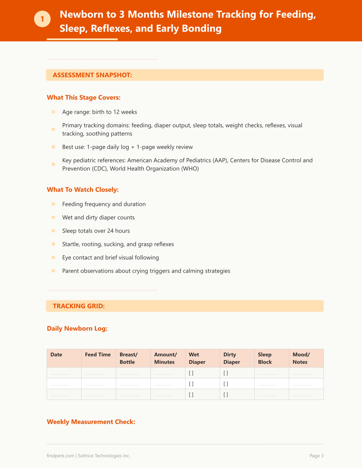 Baby Milestone Tracker — Family Resource Printable